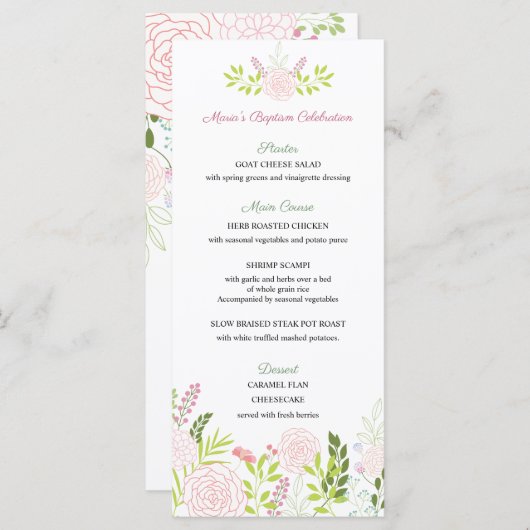 Maria Menu (Voorkant / Achterkant)