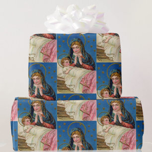 Maria met Baby Jesus Kaart Reproductie Cadeaupapier