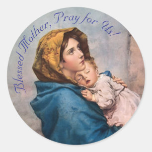 Maria met Baby Jezus Ronde Sticker