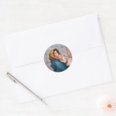  Maria met Baby Jezus Ronde Sticker (Envelop)