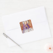  Maria met het kerstlabel Jezus Vierkante Sticker (Envelop)