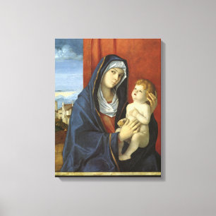 Maria met kind door Giovanni Bellini Canvas Afdruk