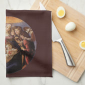 Maria met kind en engelen van Sandro Botticelli Theedoek (Quarter Fold)