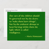 Maria Montessori Citation No 1 Carte postale (Devant / Derrière)