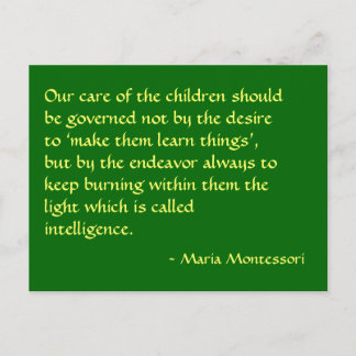 Maria Montessori Citation No 1 Carte postale