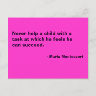 Maria Montessori Citation No 6 Carte postale
