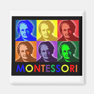 Maria Montessori Pop-Art Magnet Magneet