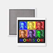 Maria Montessori Pop-kunstmagneet Magneet (Voorkant / Achterkant)