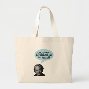 maria montessori quote grote tote bag