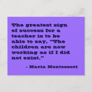 Maria Montessori Quote No. 5 Post Card Briefkaart