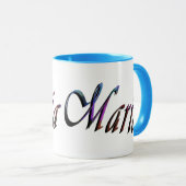 Maria, Naam, Logo, Blue Combo Koffie Mok (Voorkant rechts)