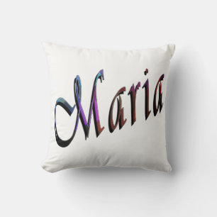 Maria, naam, Logo, White Throw Cushion. Kussen