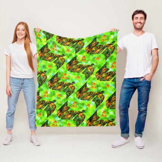 Maria Name Logo with Oranje Daisies, Fleece Deken (In situ)