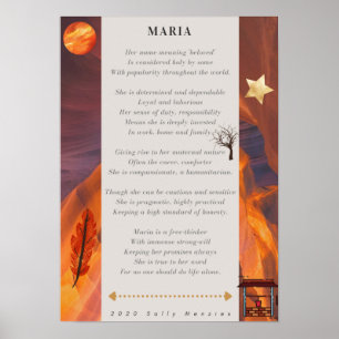 "Maria" Name Poem Poster