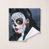 Maria Sugar Skull Red Roses Bad Handdoek (Wasdoekje)