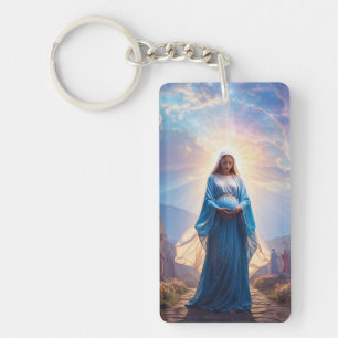Maria van Nazareth Wandelt Alleen – Christelijke K Sleutelhanger