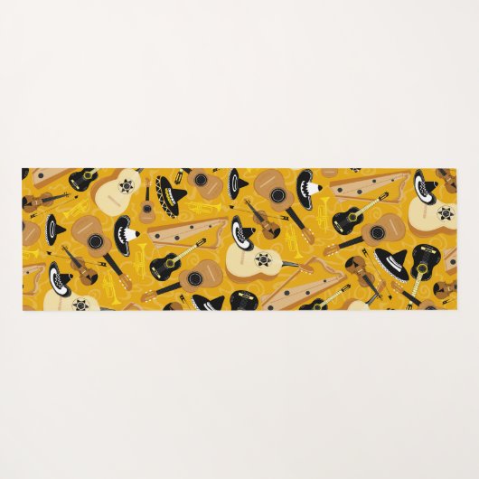 Mariachi Band Musical Instrument Pattern Yogamat (Achterkant (horizontaal))