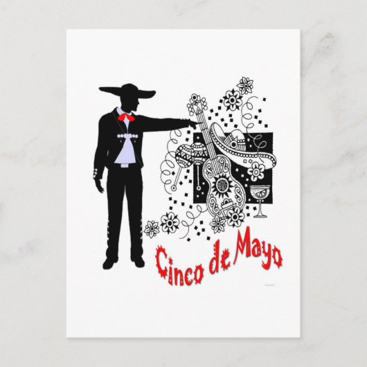 Mariachi-Cinco de Mayo Briefkaart (Voorkant)