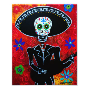 Mariachi Dag van het dode schilderij Foto Afdruk