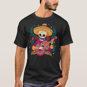 Mariachi Dag van het dode skelet Cinco de Mayo Mex T-shirt