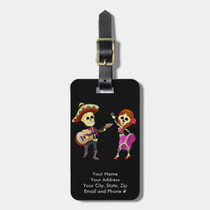 Mariachi Dancing Couple Day of the Dead Bagagelabel