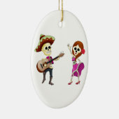 Mariachi Dansende Dag van het Dode Paar Keramisch Ornament (Rechts)
