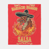 Mariachi Dragon Salsa Fleece Deken (Voorkant)