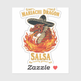 Mariachi Dragon Salsa Sticker