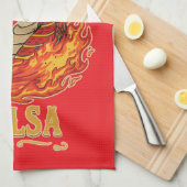 Mariachi Dragon Salsa Theedoek (Quarter Fold)