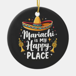 Mariachi is mijn Happy Place Mexico muzieksaxofoon Keramisch Ornament