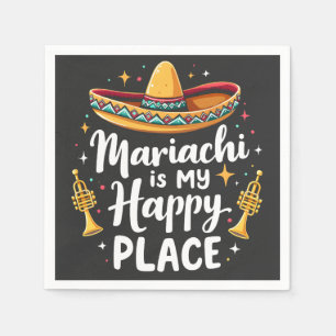 Mariachi is mijn Happy Place Mexico muzieksaxofoon Servet