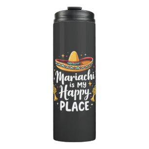 Mariachi is mijn Happy Place Mexico muzieksaxofoon Thermosbeker