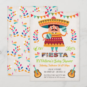 Mariachi Mexiccian Fiesta Baby shower nodigt uit Kaart