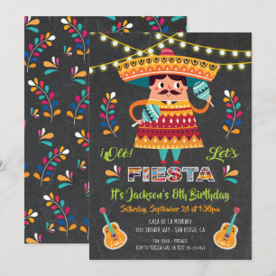 Mariachi Mexiccian Fiesta Birthday Party nodigt ui Kaart