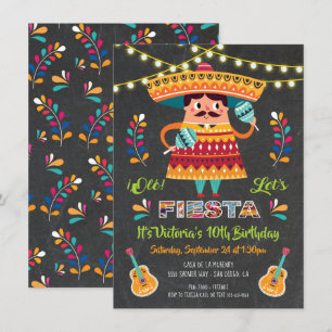 Mariachi Mexiccian Fiesta Birthday Party nodigt ui Kaart