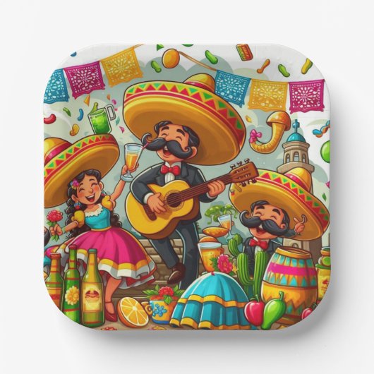 Mariachi Papieren Bordje (Voorkant)