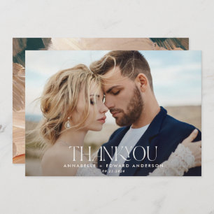 Mariage 1 photo merci terracotta turquoise peinte