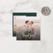 Mariage 2 Photos Carte de remerciements manuscrit (Devant/Arrière en situation)