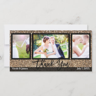 Mariage 3 Photo Image Merci Bronze Paillettes