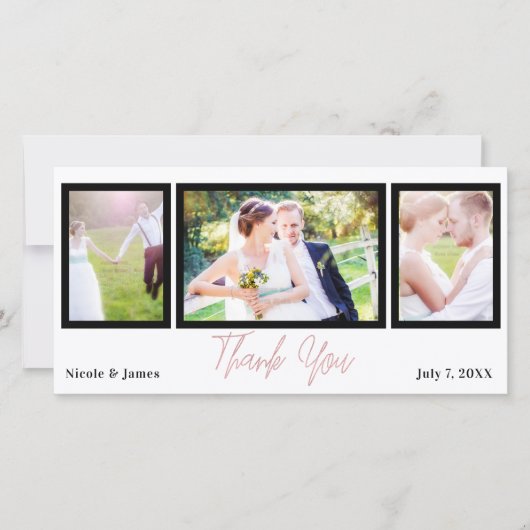 Mariage 3 Photo Image Rose Gold Merci (Devant)