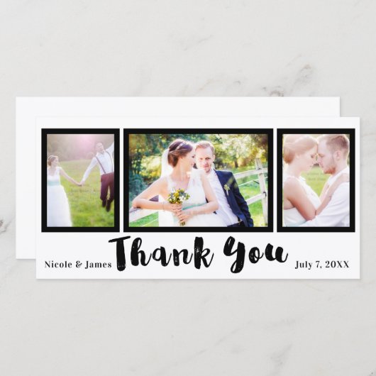 Mariage 3 Photo Photo Black Merci moderne (Devant / Derrière)