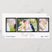 Mariage 3 Photo Pink Rose Rose Merci or (Devant / Derrière)