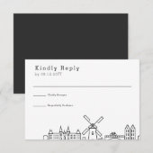 Mariage à Amsterdam | RSVP sur la skyline stylisée (Devant / Derrière)