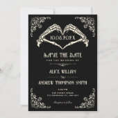 Mariage à arche gothique noir Save The Date (Devant)