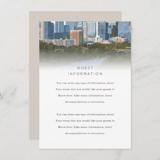 Mariage à Austin Texas encart (Devant / Derrière)