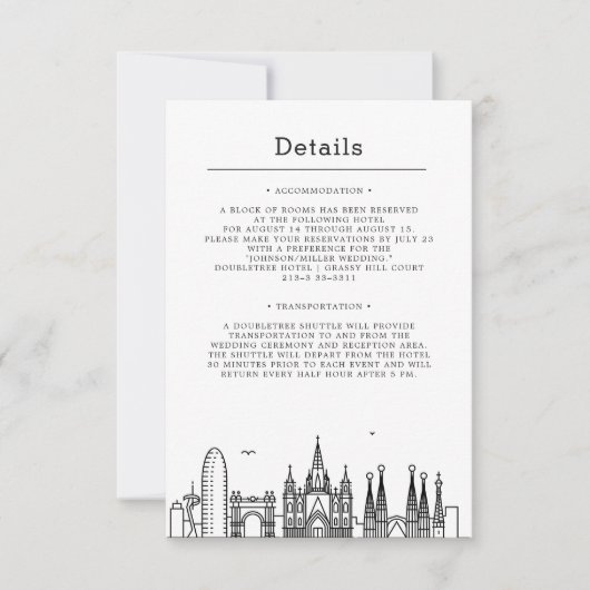 Mariage à Barcelone | Invitation Détails (Devant)