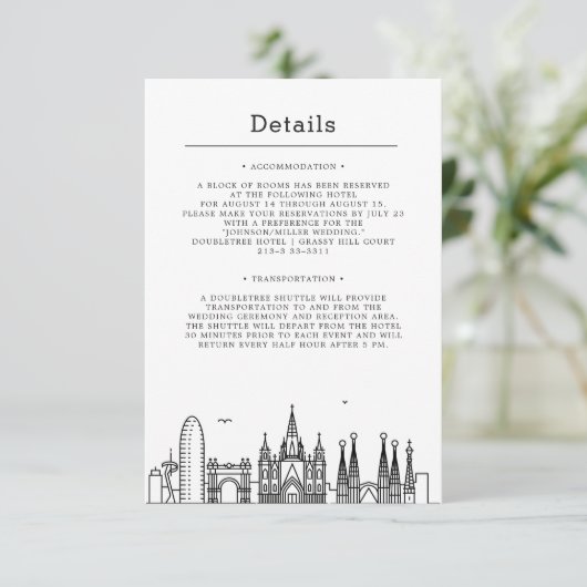 Mariage à Barcelone | Invitation Détails (Debout devant)