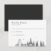 Mariage à Barcelone | RSVP à la silhouette stylisé (Devant / Derrière)