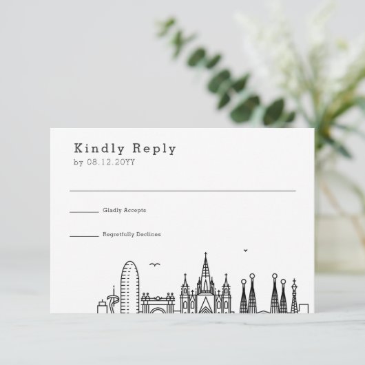 Mariage à Barcelone | Stylisé Skyline RSVP (Debout devant)