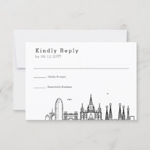 Mariage à Barcelone   Stylisé Skyline RSVP